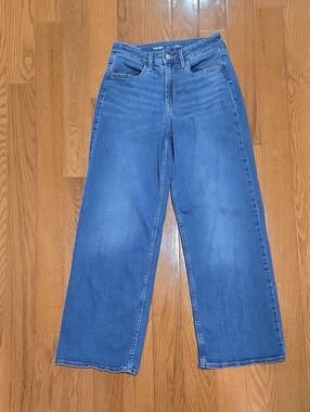 3/15$ Old Navy Women's High-Rise Wide-Leg Jeans in Blue Wash